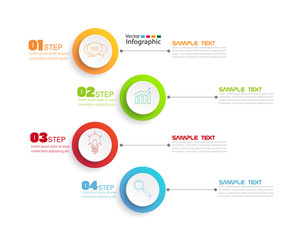 Infographics vector design template with 4 steps. Vector illustration can be used for workflow layout, diagram, number options, web design. Eps 10