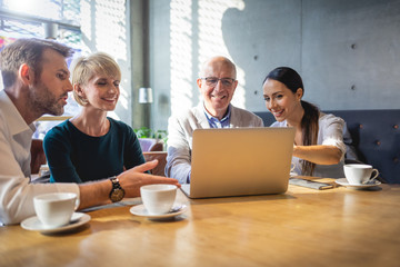 Obraz premium Business corporate people meeting in cafe conference discussion