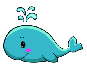 Cute Whale Smile Cartoon Simple