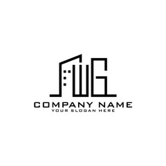 WG With Building For Construction Company Logo