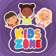 little interracial girls with kids zone lettering