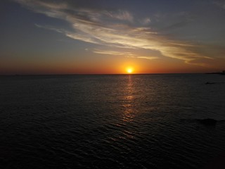 sunset over the sea on Montevideo