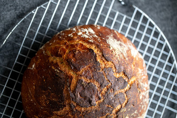 Freshly home made baked sourdough bread