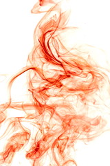 Red smoke on white background