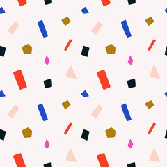 Terrazzo colorful seamless vector pattern, endless abstract background with colorful particles, modern colors. Decorative simple contemporary ornament.