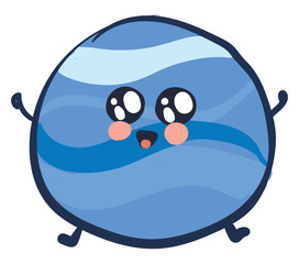 Cute neptun, illustration, vector on white background. © Morphart