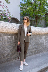 Fashion hipster cool girl in sunglasses.