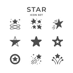 Set glyph icons of star
