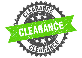 clearance grunge stamp with green band. clearance - obrazy, fototapety, plakaty