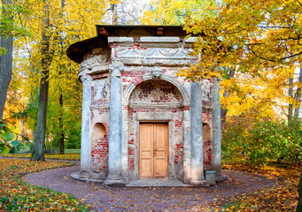 Kitchen ruin pavilion in Catherine park, Pushkin (Tsarskoe Selo), Saint Petersburg, Russia