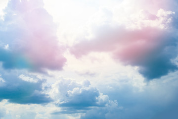 Fantastic soft white clouds against blue sky