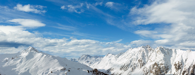 Fototapeta na wymiar Silvretta Alps winter panorama, Austria