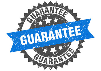 guarantee grunge stamp with blue band. guarantee