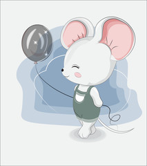 Little mouse with balloon