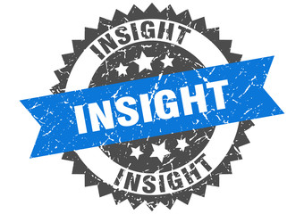 insight grunge stamp with blue band. insight