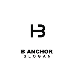 anchor with letter b modern logo icon design vector illustration