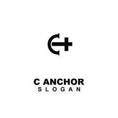 anchor with letter c modern logo icon design vector illustration