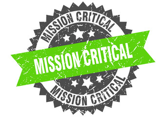 mission critical grunge stamp with green band. mission critical - obrazy, fototapety, plakaty