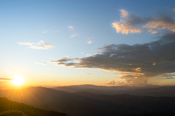 Amazing beauty of nature Natural landscape during sunset Tropical Forest Landscape