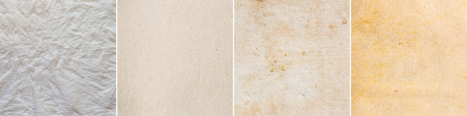 collection of 4 old paper surface textures