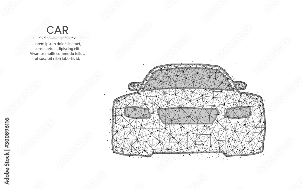 Wall mural Car polygonal vector illustration