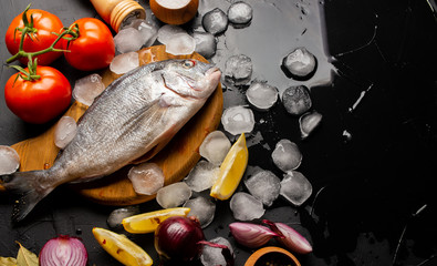 fresh fish and vegetables