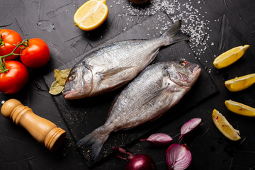 fresh fish and vegetables