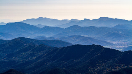 relieves y perfiles de montañas