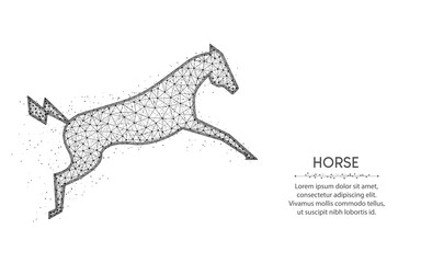 Powerful horse polygonal vector illustration