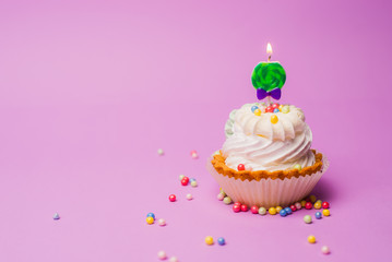 birthday cake with candles