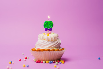 cupcake with candle