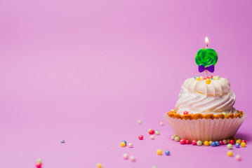 birthday cake with candles