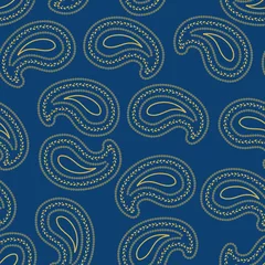 Deurstickers  Paisley seamless pattern print background design © Doeke