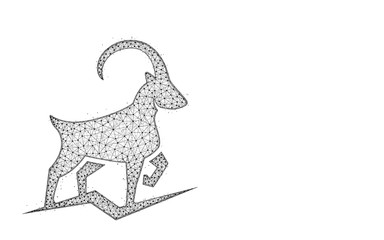 Ibex polygonal vector illustration