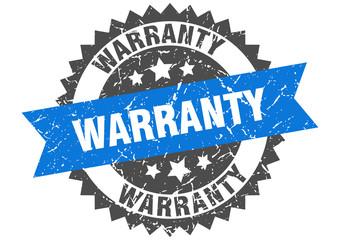 warranty grunge stamp with blue band. warranty