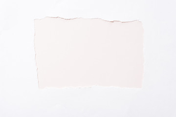 beige colorful background in white torn paper hole