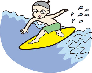 メガネ君　メガネ　男の子　波乗り　サーフィン タイトル変更