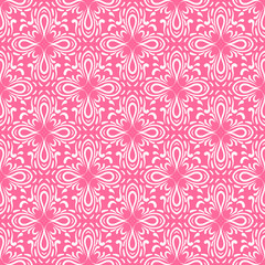 Pink simple floral seamless background for your design