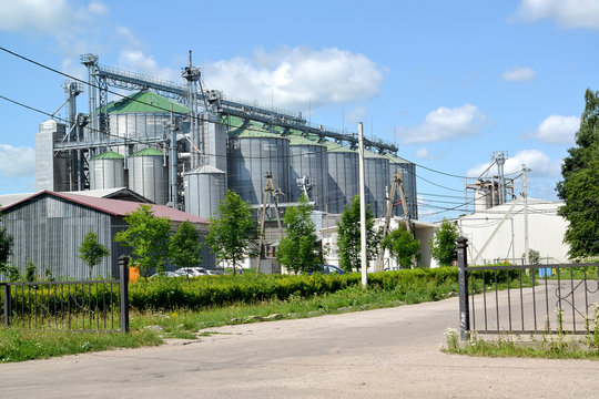 KALININGRAD REGION, RUSSIA - JUNE 22, 2019: Formula-feed plant in the settlement of Zalesye