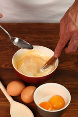 Adding Vinegar or Lemon Juice. Making Mayonnaise. Series.