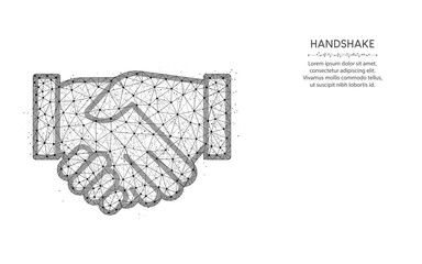Handshake polygonal vector illustration