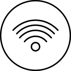 Wifi Signals Vector Icon White Background