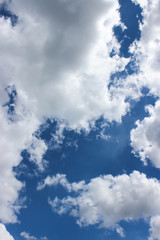 Dark grey clouds on blue sky, some of the clouds like Turkey`s map