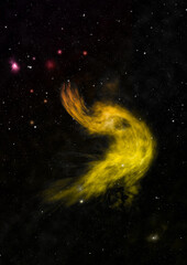 Star field in space and a nebulae. 3D rendering