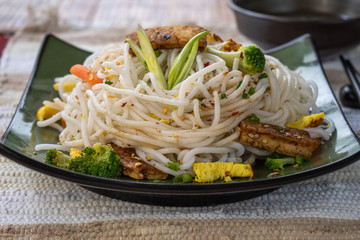 Oriental  vegetarian noodle stirfry