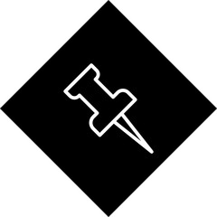 Thumb Pin Vector Icon White Background