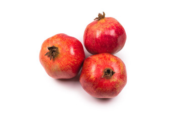 Sweet pomegranate isolated on white background.