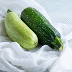 Fresh ripe garden zucchini. Raw organic vegetables