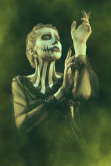 black and white skull