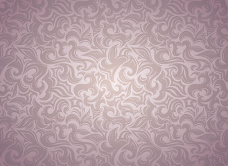 Fototapeta premium damask vintage pink background with floral elements in Gothic, Baroque style. Royal texture, vector Eps 10